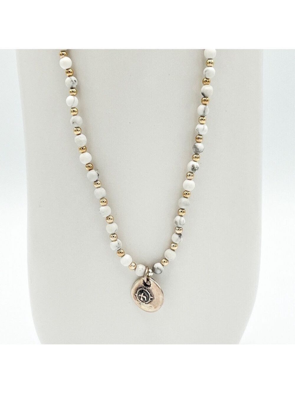 Howlite beads with 925 beads and pendant - Picture 2 of 6